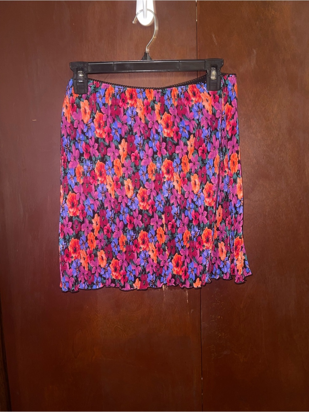 Target Floral Pleated Mini Skirt in Pink, Purple & Orange